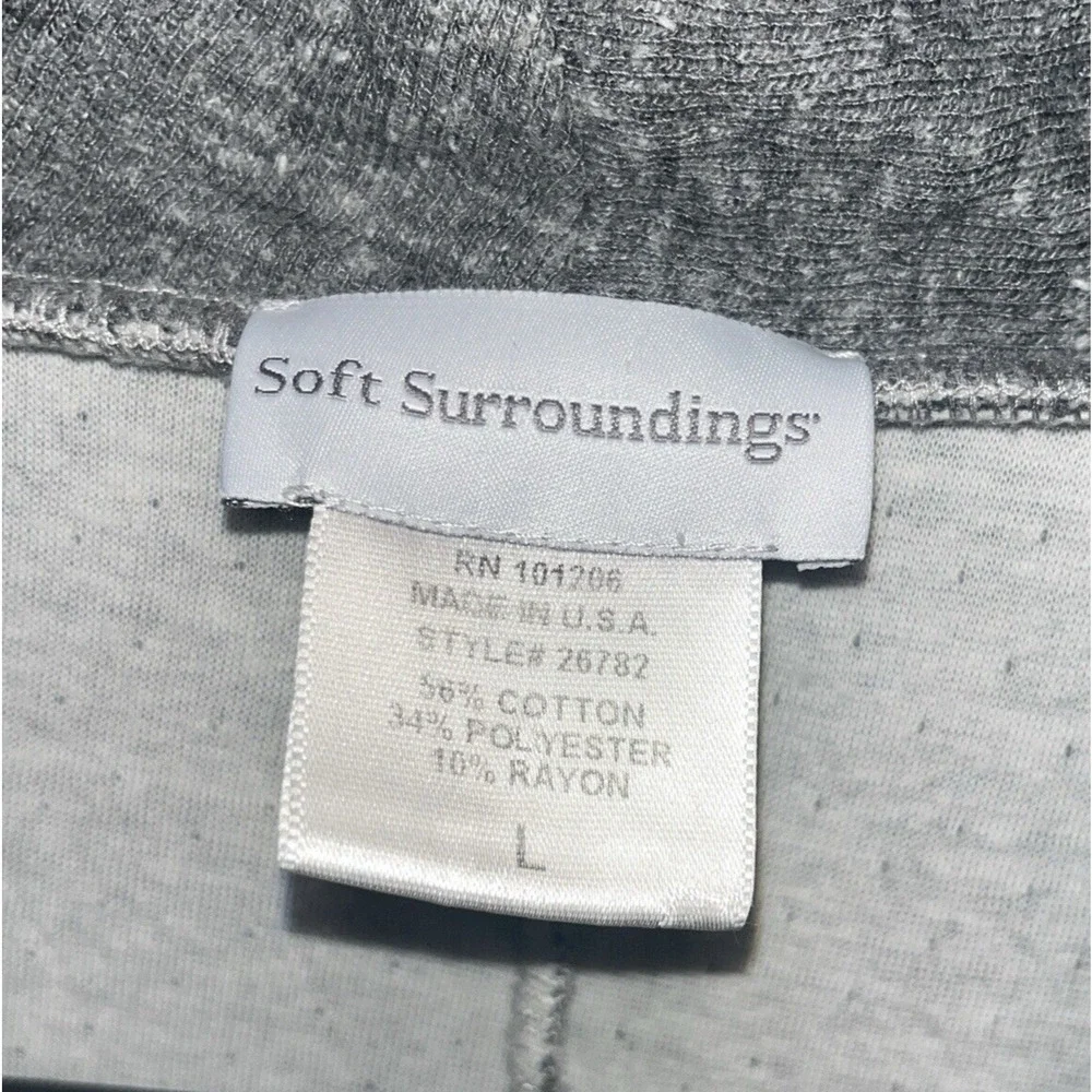 Soft Surroundings Womens Gray Side Zip Long Sweat Shirt L Casual Comfort Cozy